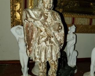 Roman Wood Carved Soldier