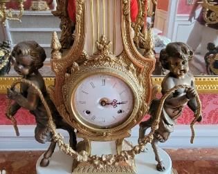 Neoclassical Figural Putti Marble Clock