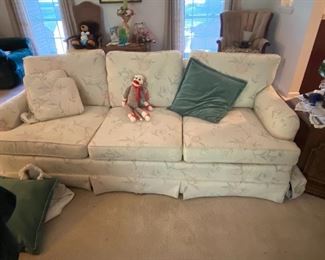 Sofa and vintage monkey - sofa is NOT a hideabed sofa 