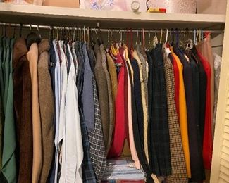 Men’s clothing - mostly medium - some large 