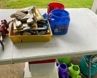 Outside in back yard 