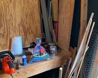 Inside storage shed 