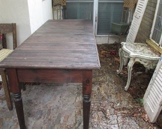 8 Ft. Wooden Slat Top Table
