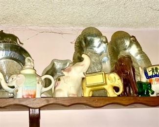 Vast vintage elephant collection, etc.