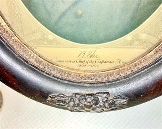 Antique Robert E Lee print close up