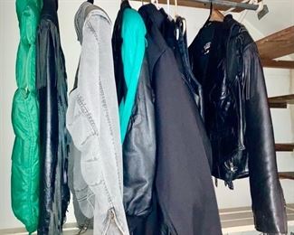 Biker jackets, gray one is Harley-Davidson