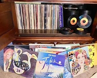 Many vintage records, LP's & 45's from the 60's, 70's, 80's 