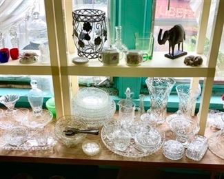American Prescut dishes, misc. glass items
