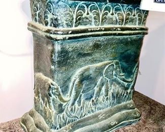 Elephant sofa table base w/ glass top