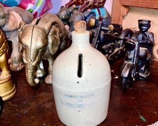 Stoneware advertising bank