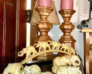 marble elephants, resin elephants walking, ceramic candle sticks