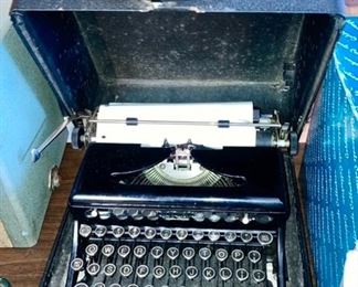 Antique typewriter in case