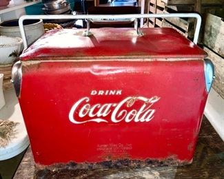 Vintage Coca-Cola handled cooler (rust on bottom) second view