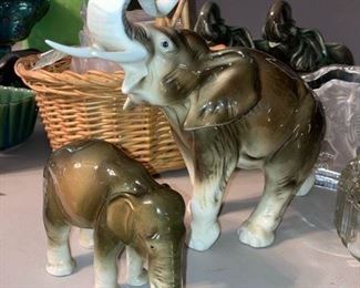 Royal Dux porcelain elephants, Czech