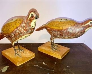 Carl Forslund carved quail