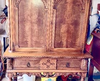 Antique upright cabinet (to be sold as part of a 4 piece set)