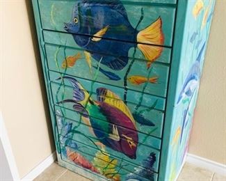 Hand Painted Nautical Fish Bedroom Set