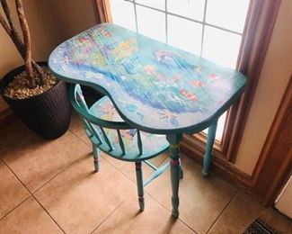 Hand Painted Desk & Chair