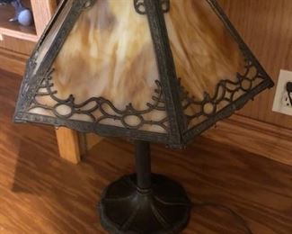 Victorian ML & Co Miller Slag Glass Lamp