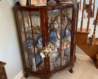 . . . this is a very cute and striking antique CURIO cabinet filled with treasures!