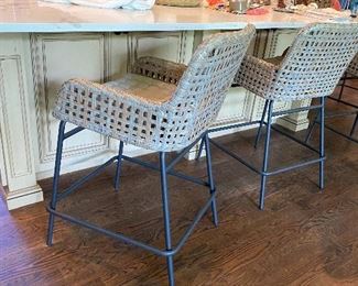 Four Ballard Designs bar stools