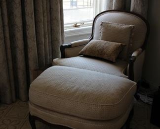 French style bergere chair & ottoman