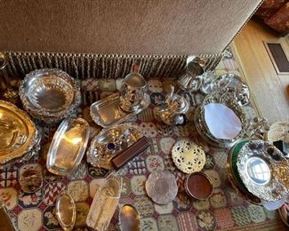 Lots of silver plate serve wares