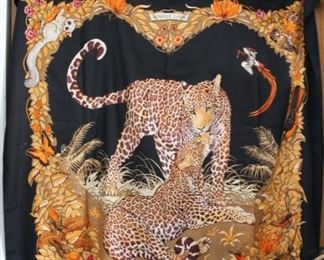 Hermes "Jungle Love" cashmere / silk large shawl