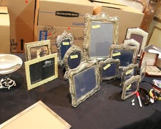 Lot sterling picture frames