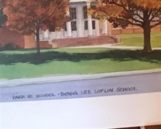 SIGNED/NUMBERED "PARK ST. SCHOOL - DONNA LEE LOFLIN SCHOOL" BY CATHY CRANFORD FUTRAL, 29/200