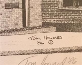 SIGNED/NUMBERED PEN & INK WATERCOLOR "JED'S" BY R.T. (TOM) HOWARD, 86/552 1986