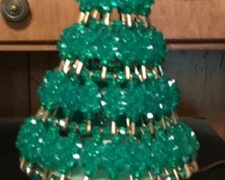 SAFETY PINS AND BEADS LIGHTED CHRISTMAS TREE