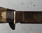 VINTAGE STAG HANDLE "WILDCAT" KNIFE & SHEATH (GERMANY)