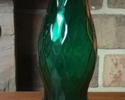 VINTAGE GREEN GLASS VASE