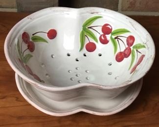 2-PCS. CHERRY BOWL WITH UNDERPLATE