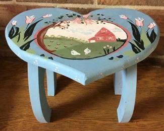 PAINTED HEART STOOL