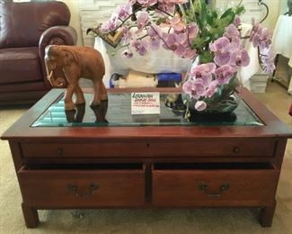 Lexington display table with 3 drawers accessible on both sides, 44"x24"x18.5"H