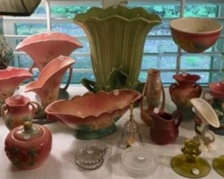Pottery by Hull (several pieces), McCoy, Weller, more. Lovely!