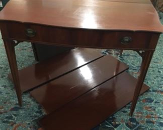 Mahogany flip table, 38"x39" with three 12" leaves