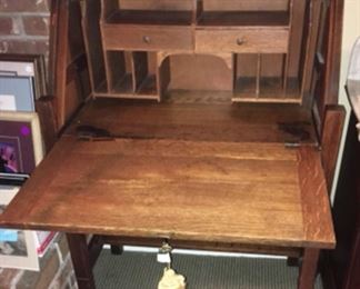 Primitive secretary desk, solid wood