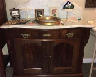 Antique marble-top washstand