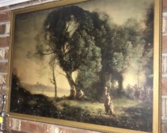 "Dancing Nymphs," c. 1930 lithograph (Campbell Art Co., Elizabeth, NJ) by Blandon Campbell (1872-1969; born in St. Louis). Campbell studied in Paris with Jean-Paul Laurens and Jean-Joseph Benjamin-Constant at the Academie Julian and briefly with James Abbott McNeill  Whistler.