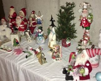 Jim Shore figurines, snowman collection, vintage Santa collection, 2 Mark Roberts elves