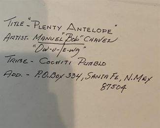 Art Plenty Antelope Manuel "Bob" Chavez