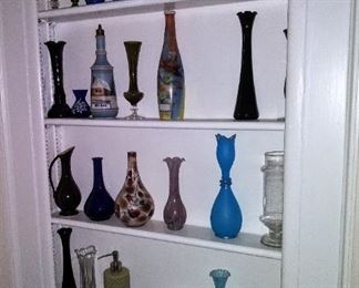 Some of the many types of glassware in house