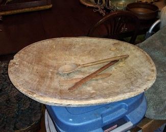 Large antique wood bowl