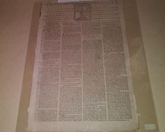 18th C. Newspaper