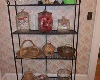 Lance, Planters Peanut jars and Charleston baskets.