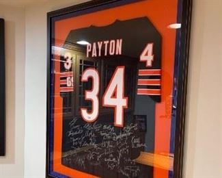 Walter Payton's jersey with signatures