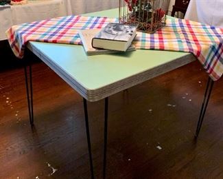 Vintage table with hairpin legs